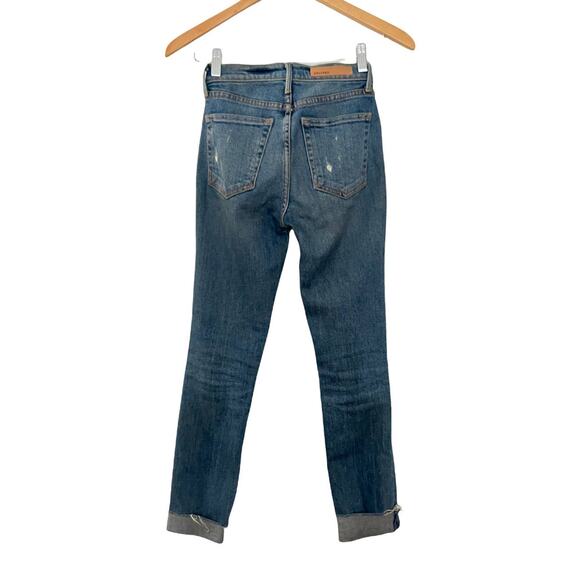 REVOLVE GRLFRND Womens Karolina Jeans Skinny Raw Hem Roll Up Blue Size 23 - Picture 2 of 10